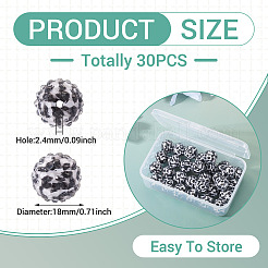 30 Stück runde Rhinestone Harz-Perlen&nbsp;OACR-TA0004-28B