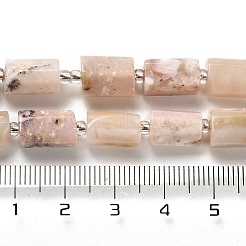 天然石ピンクオパールビーズ連売り  シードビーズで  多面カット  コラム  8.5~11x5.5~6.5mm  穴：1mm  約14~15個/連  7.48''（19センチメートル）&nbsp;G-N327-06-11