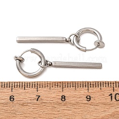 女性用201ステンレススチール製フープピアス  スティック  304ステンレスピン付き  ステンレス鋼色  35x12mm&nbsp;SA-CBA8B85-16P