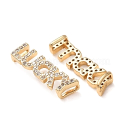 Breloques porte-bonheur en laiton serties de micro-pavés de zirconiums cubiques transparents&nbsp;KK-K002-32A-G