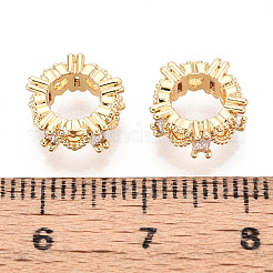 Латунь микропаве прозрачный кубический цирконий европейский бисер KK-N275-06G