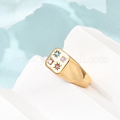 Fingerringe aus Edelstahl mit farbigen Zirkonia-Pavé&nbsp;SA-CBA90C5-04B-G