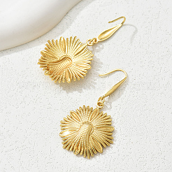 Элегантные серьги-подвески с цветочной текстурой из нержавеющей стали 201 MR0625