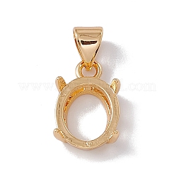 Colgante de latón cabochon ajustes&nbsp;KK-E066-01G-02