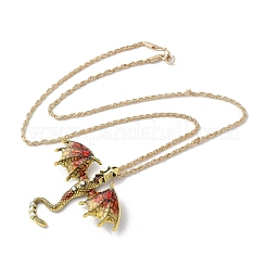 Ожерелья с подвеской в виде дракона из сплава эмали NJEW-V005-01AG-01
