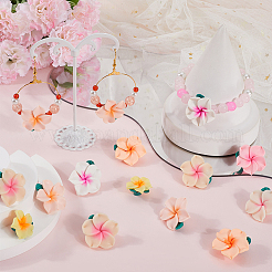 60шт 6 цвета бусины из полимерной глины ручной работы CLAY-SC0002-17