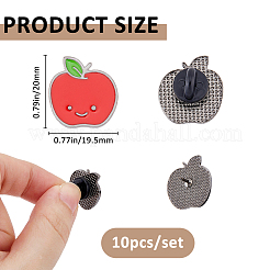 10 шт. эмалированные булавки в форме яблока&nbsp;JEWB-FH0002-48