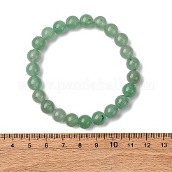 Крашеные натуральные зеленые бусины из авантюрина эластичные браслеты BJEW-Q305