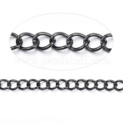 304ステンレススチールチェーンエクステンダー  カーブチェーン  電気泳動黒  45~60  リンク：4x3x0.6mm&nbsp;X-STAS-H357-06B