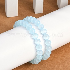 Bracelets extensibles en perles rondes de sélénite naturelle teintée pour femmes&nbsp;G-U005-02G