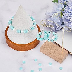 3 нить плоских круглых бусин из полимерной глины ручной работы&nbsp;CLAY-SC0001-69E