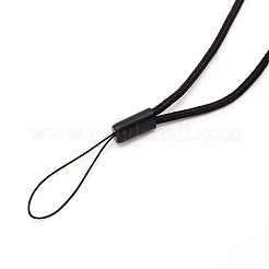 ナイロン携帯ストラップ  携帯ストラップ用  ブラック  19~20x0.25cm&nbsp;HJEW-WH0011-77A
