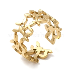 6 шт. набор из 6 колец-манжет из нержавеющей стали 304 в виде бабочки RJEW-P092-02G-M