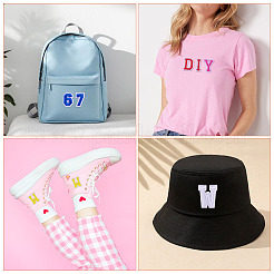 36 pz 2 set 2 stili lettere a~z e numero 0~9 set di toppe da cucire ricamate in poliestere&nbsp;PATC-TA0001-55G