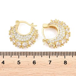 Orecchini a cerchio in ottone con zirconi cubici chiari micro pavè&nbsp;EJEW-Z164-16G