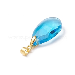 10 шт. 5-х цветные граненые стеклянные подвески в форме капли&nbsp;PALLOY-JF03737-01-S