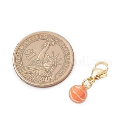 Спортивный мяч латунная эмалевая подвеска украшения&nbsp;HJEW-JM03651