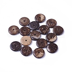 Perles de noix de coco naturelle, donut, brun coco, 15x3mm, Trou: 3mm