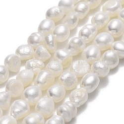 Natural Cultured Freshwater Pearl Beads Strands, Two Sides Polished, Linen, 4.5~6x4.5~5x3.5mm, Hole: 0.6mm, about 67~70pcs/strand, 13.78''(35~36cm)