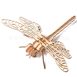 Insecto 3d rompecabezas de madera simulación animal ensamblaje, juguete modelo de diy, para niños y adultos, libélula, Producto terminado: 17x17x17cm