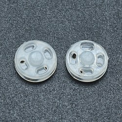 Botones a presión de nylon, coser botones de presión, 4 agujeros, botones de prendas de vestir, plano y redondo, blanco, 7x2.8mm, agujero: 1x1 mm