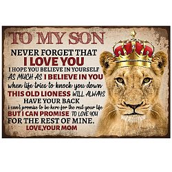 GLOBLELAND Vintage Lion Emotional Text Metal Tin Sign For Garage Man Personalized Signs Garden Cave Signs Art Plaque Poster Wall Decor for Home Kitchen Bar Club 8×12inch