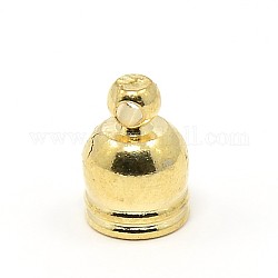 Brass Cord Ends, Column, Light Gold, 9x7mm, Hole: 1mm, Inner Diameter: 6mm
