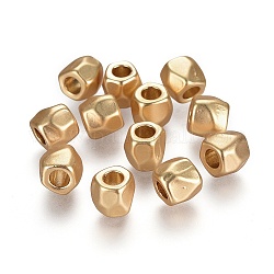 Alloy Beads, Lead Free & Nickel Free & Cadmium Free, Barrel, Matte Gold Color, 7x8mm, Hole: 3.3mm