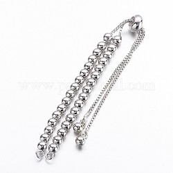 Danlingjewelry изготовление браслетов-цепочек из латуни, изготовление браслетов-слайдеров, без кадмия, без никеля и без свинца, платина, 9 дюйм (230 мм), отверстие : 1.5 мм