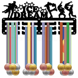 Espositore da parete con porta medaglie in ferro a tema sportivo, 3 riga, con viti, pattinaggio artistico, stella, 130x290mm