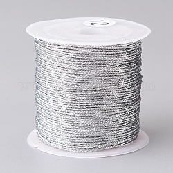 Металлическая нить, вышивка нитью, для изготовления ювелирных изделий, серебряные, 0.8 мм, около 25 м / рулон, 1roll