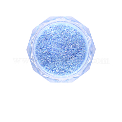 Poudre de paillettes pour nail art brillant, pour nail art conseils décoration, Dodger bleu, 0.1~0.5x0.1~0.5mm, environ 0.5,g/boîte