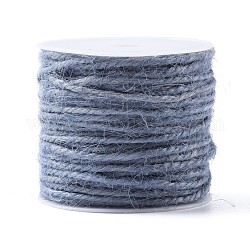 Cordón de yute, cuerda de yute, hilo de yute, para la fabricación de la joya, azul acero claro, 2mm, alrededor de 10.93 yarda (10 m) / rollo