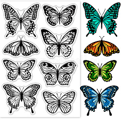Sellos de plástico de pvc, para diy scrapbooking, álbum de fotos decorativo, hacer tarjetas, hojas de sellos, patrón de mariposa, 160x110x3mm