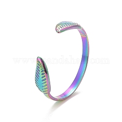 Ионное покрытие (ip) цвет радуги 304 лист из нержавеющей стали открытое манжетное кольцо для женщин, размер США 9 (18.9 мм)