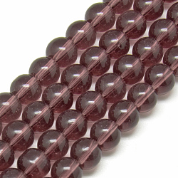 Chapelets de perles en verre, ronde, vieille rose, 10mm, Trou: 1mm, Environ 33 pcs/chapelet, 12 pouce