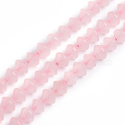 Chapelets de perles en quartz rose naturel, Toupie, 3.9~4x4mm, Trou: 0.8mm, Environ 99 pcs/chapelet, 15.16 pouce (38.5 cm)