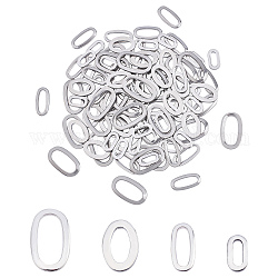 Dicosmétique 120pcs 4 style 304 anneaux de liaison en acier inoxydable, ovale, couleur inoxydable, 30 pièces / style