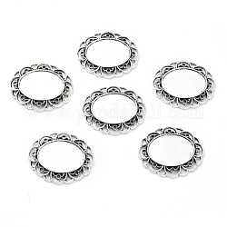 Tibetan Style Alloy Filigree Joiners Links, Flower, Antique Silver, Tray: 26.4x19.7mm, 39x33x3mm, Hole: 2.2~2.5x2.5~7.5mm