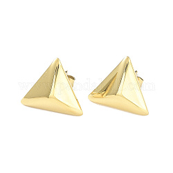 Ионное покрытие (ip) 304 треугольная серьга-гвоздик из нержавеющей стали для женщин, золотые, 12.5x14x4 мм, штифты : 0.7 мм
