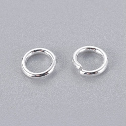 304 anelli di salto in acciaio inox, anelli di salto aperti, colore argento placcato, 18 gauge, 6x1mm, diametro interno: 4mm