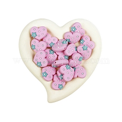 Perline in silicone ecologico per uso alimentare a forma di cuore, masticare perline per i denti, fare collane fai-da-te fai-da-te, perla rosa, 28x24mm