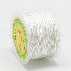 Nylon Threads, Milan Cords/Twisted Cords, White, 1.5~2mm, about 54.68 yards(50m)/roll