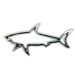 Цинковый сплав 3d акула автомобильные наклейки наклейки, для украшения автомобиля, платина, 38x78 мм