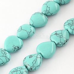 Synthetic Turquoise Bead Strands, Heart, 10x10x5mm, Hole: 1mm, about 40pcs/strand, 15.3 inch