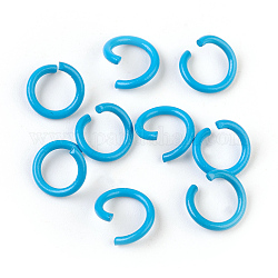 Anellini di Ferro, anelli di salto aperti, cielo blu profondo, 17 gauge, 8~8.5x1.2mm, diametro interno: 5~6mm
