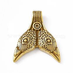 Ion Plating(IP) 304 Stainless Steel Manual Polishing Pendants, Crow Head Charm, Antique Golden, 36.5x31x7.5mm, Hole: 4.7mm