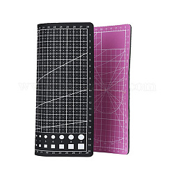 Tapete de corte de plástico a4, tabla de cortar cuadriculada de doble cara, para el arte artesanal, Rectángulo, rosa, 21x29.7 cm