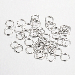 Eisen offenen Ringe springen, Platin Farbe, 7x0.7 mm, 21 Gauge, Innendurchmesser: 5.6 mm, ca. 16000 Stk. / 1000 g