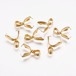 201 Eis Edelstahl Pick Prise bails, golden, 13x13.5x5 mm, Bohrung: 3.5x5 mm, Innen: 9 mm, Stift: 0.5 mm